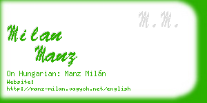 milan manz business card